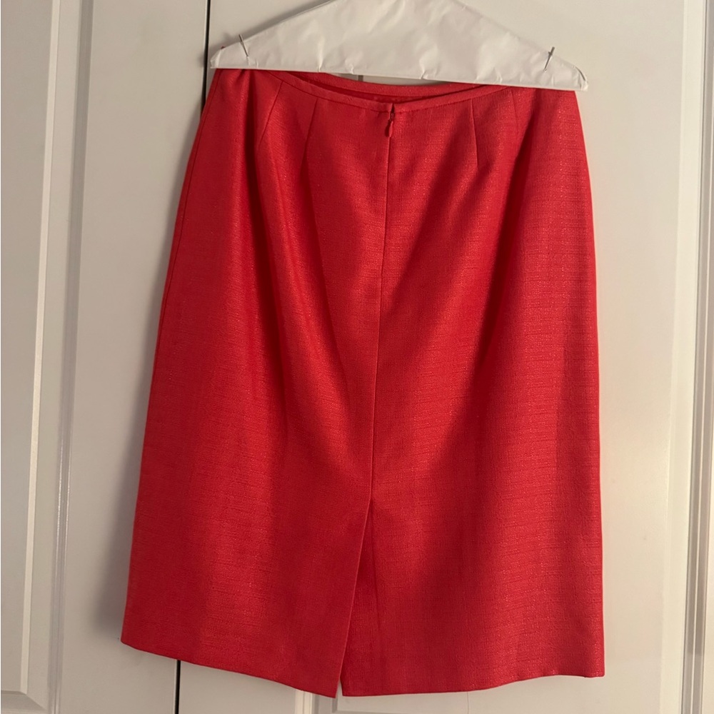2 pc Le Suit Vibrant mango Blazer and skirt suit size 10 - Picture 5 of 6